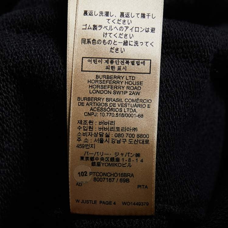Pre Owned Burberry Black Cotton Knit Joggers L
