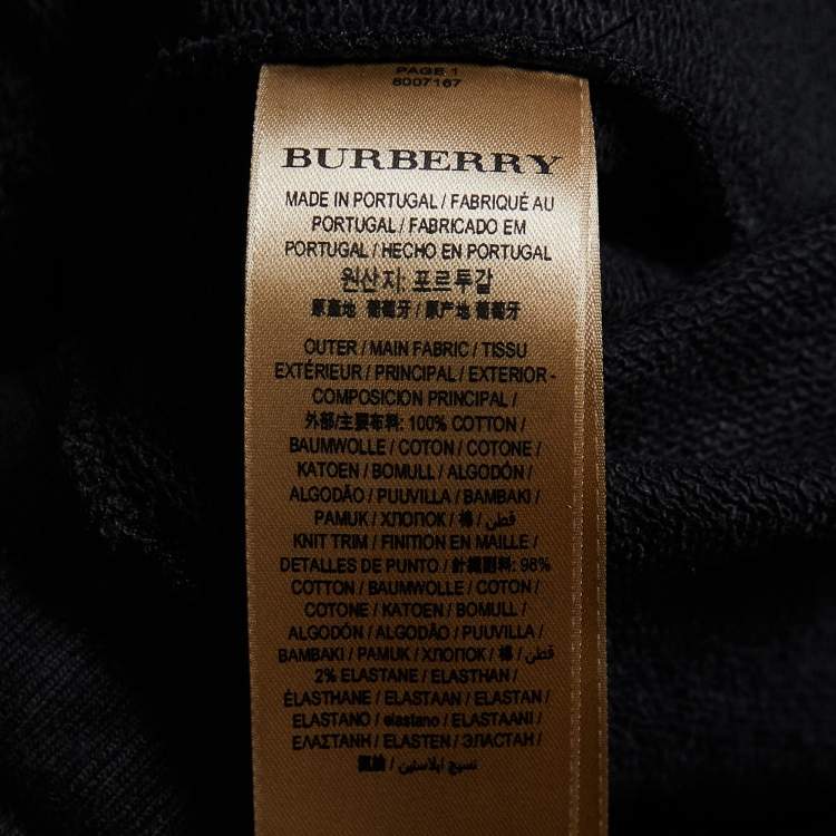Pre Owned Burberry Black Cotton Knit Joggers L