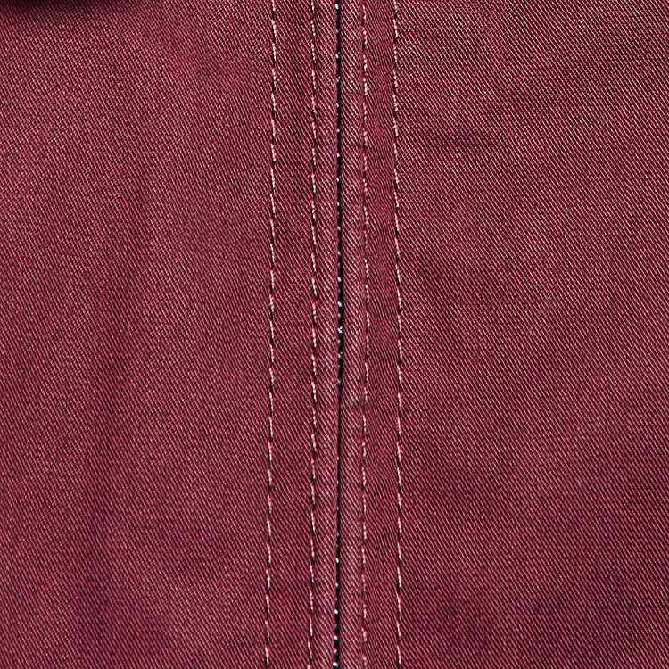 Pre Owned Burberry Brit Burgundy Cotton Zip Front Jacket L
