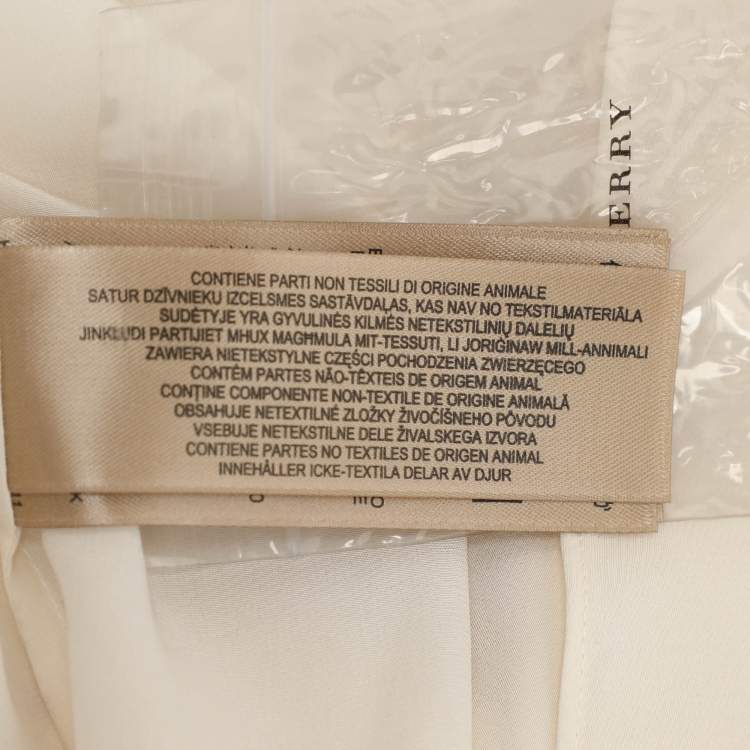 Pre Owned Burberry Cream Silk Neck Tie Long Sleeves Top S