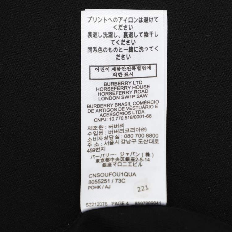Pre Owned Burberry Black Cotton Logo Print T-Shirt M