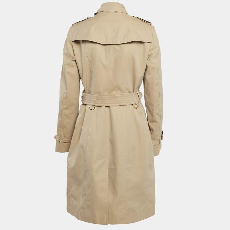 Pre Owned Burberry Beige Cotton Gabardine Double Breasted Trench Coat M