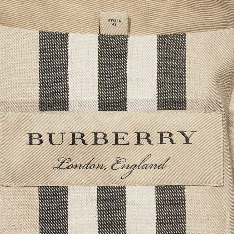 Pre Owned Burberry Beige Cotton Gabardine Double Breasted Trench Coat M