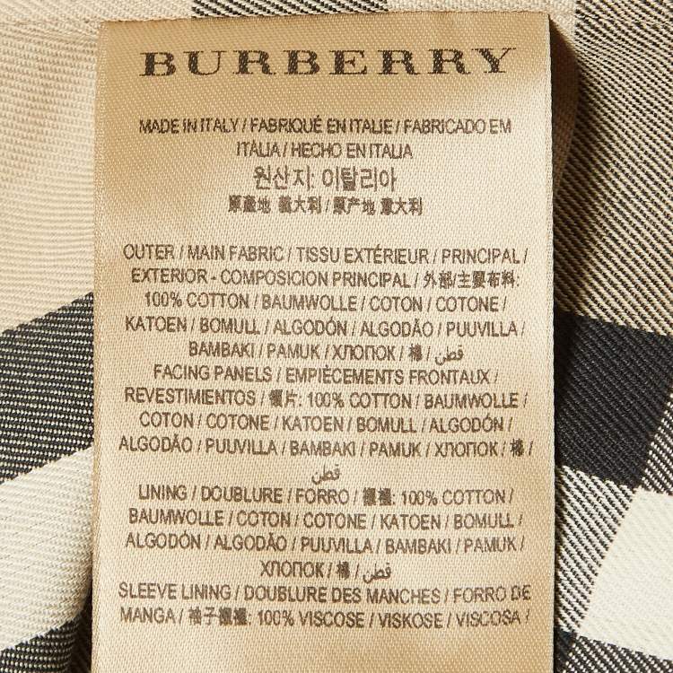Pre Owned Burberry Beige Cotton Gabardine Double Breasted Trench Coat M