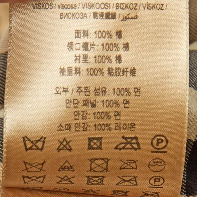 Pre Owned Burberry Beige Cotton Gabardine Double Breasted Trench Coat M