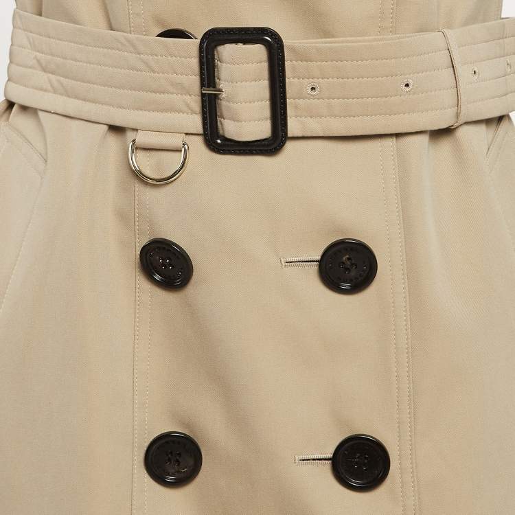 Pre Owned Burberry Beige Cotton Gabardine Double Breasted Trench Coat M
