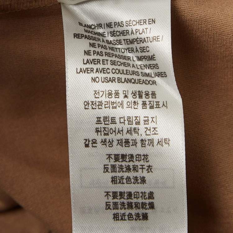 مملوكة مسبقًا Burberry Brown Logo Print Cotton Crew Neck T-Shirt XS