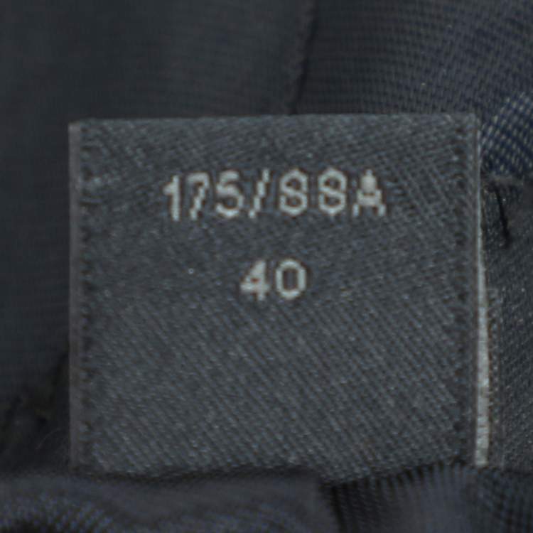 Pre Owned Burberry Prorsum Navy Blue Alpaca Wool Wait Belt Coat M