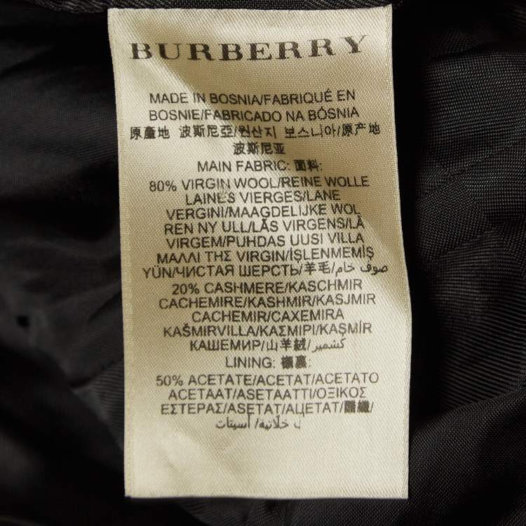 Pre Owned Burberry Black Wool Mid Length Double Breasted Coat M