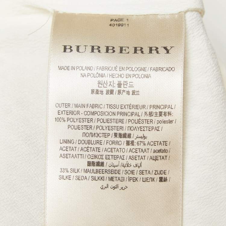 Pre Owned Burberry White Mesh Flared Sleeveless Short Dress L