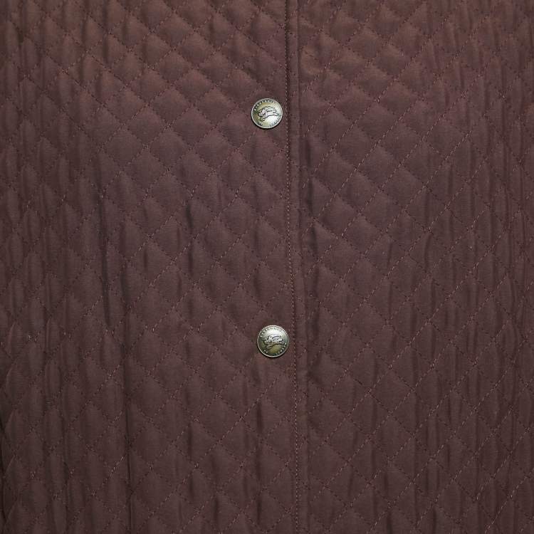 Pre Owned Burberry Vintage Burgundy Quilted Jacket M