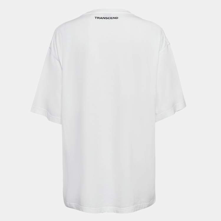 Pre Owned Burberry Logo Print Cotton Oversized T-Shirt S