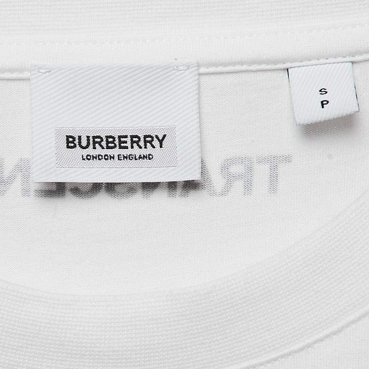 Pre Owned Burberry Logo Print Cotton Oversized T-Shirt S