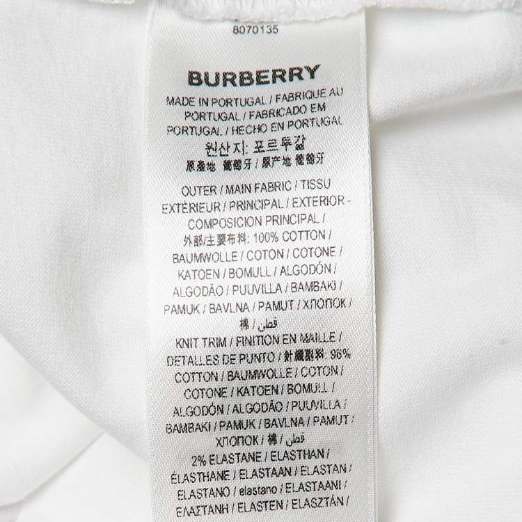 Pre Owned Burberry Logo Print Cotton Oversized T-Shirt S