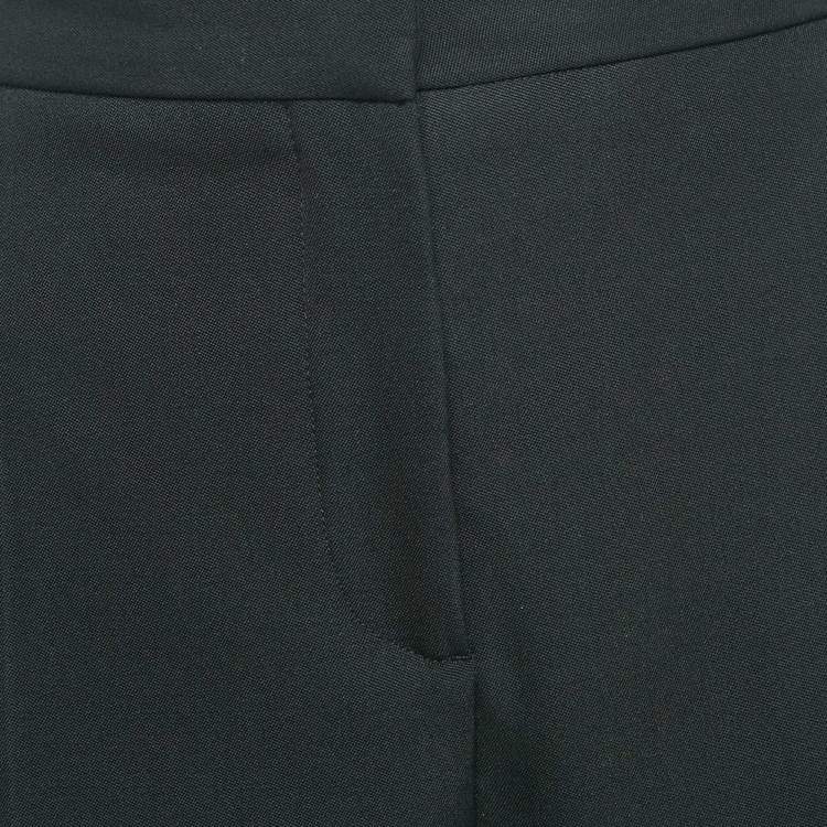 Pre Owned Burberry Black Virgin Wool Fringed Slim Leg Pants M