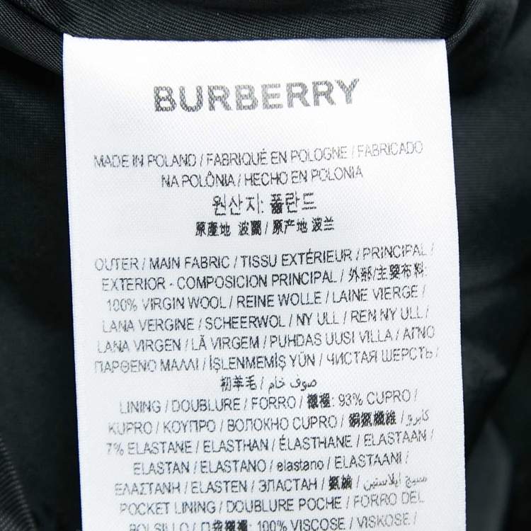 Pre Owned Burberry Black Virgin Wool Fringed Slim Leg Pants M
