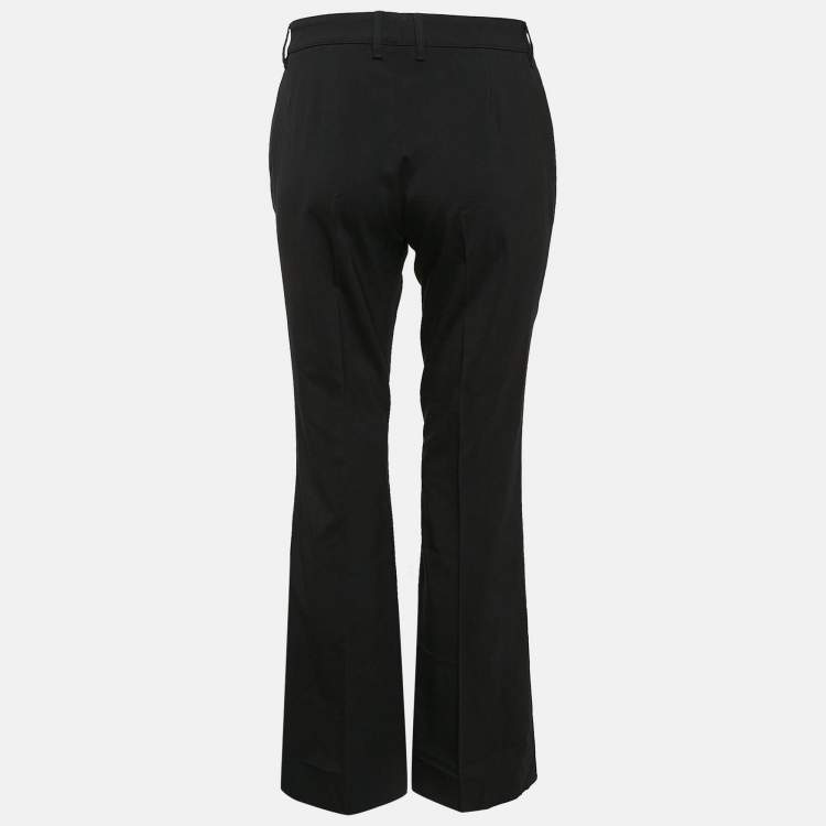 Pre Owned Burberry Black Wool Trousers S