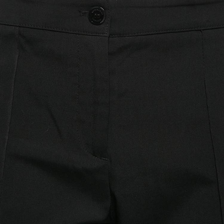 Pre Owned Burberry Black Wool Trousers S