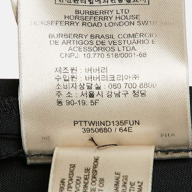 Pre Owned Burberry Black Wool Trousers S