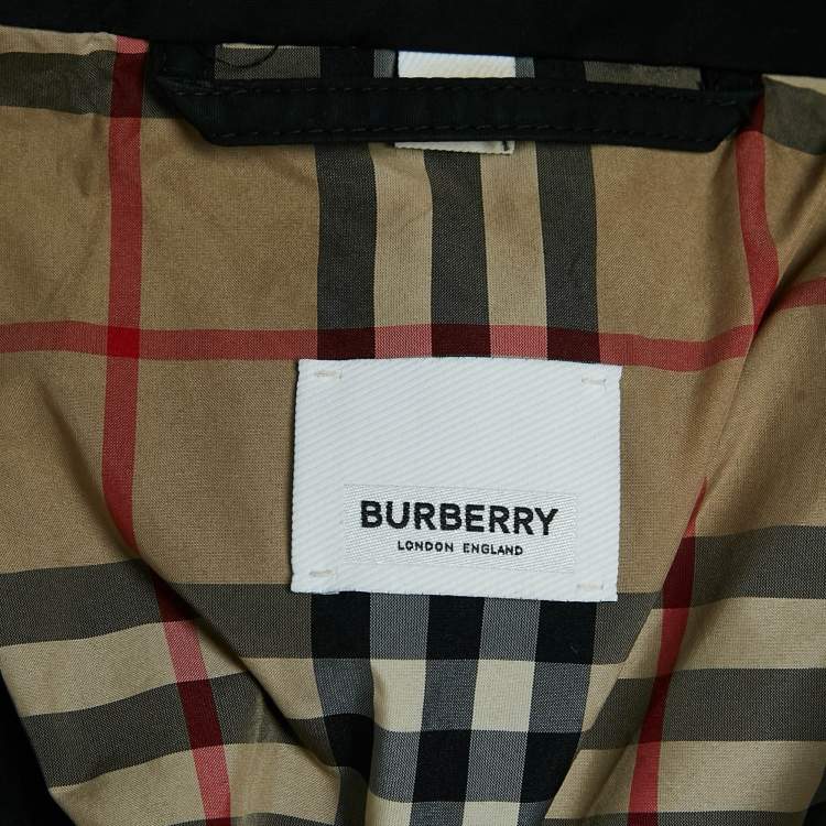 مملوكة مسبقًا Burberry London Black Synthetic Adjustable Waist Mid-Length Coat S
