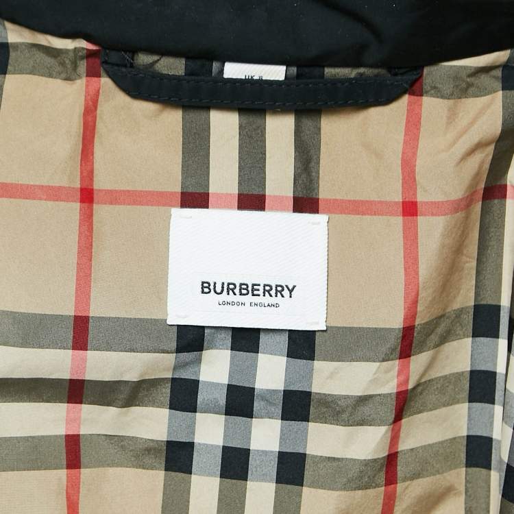 مملوكة مسبقًا Burberry London Black Synthetic Adjustable Waist Mid-Length Coat S