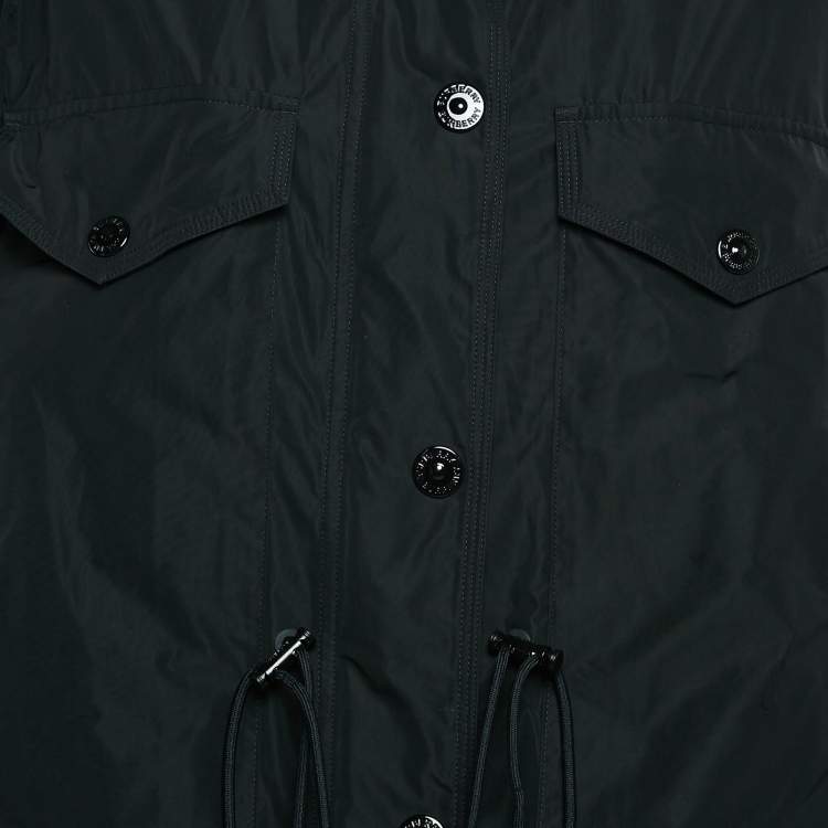 مملوكة مسبقًا Burberry London Black Synthetic Adjustable Waist Mid-Length Coat S