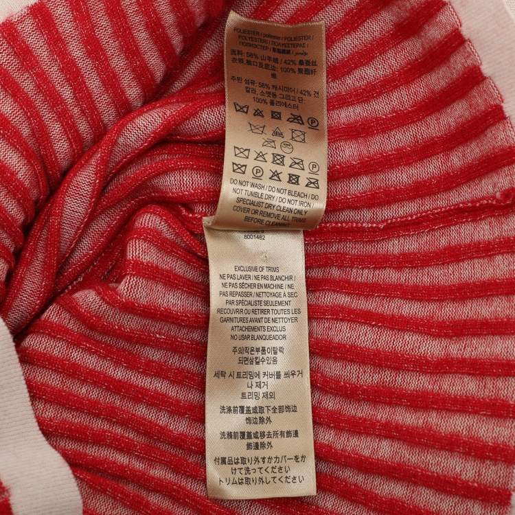 Pre Owned Burberry Red Cashmere and Silk T-Shirt M