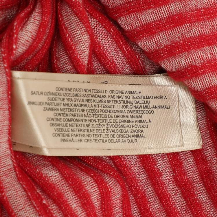 Pre Owned Burberry Red Cashmere and Silk T-Shirt M
