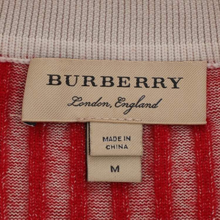 Pre Owned Burberry Red Cashmere and Silk T-Shirt M