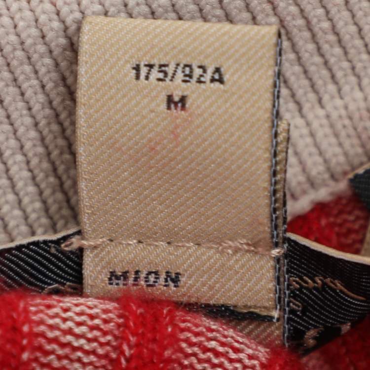 Pre Owned Burberry Red Cashmere and Silk T-Shirt M