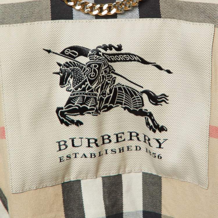 Pre Owned Burberry Beige Gabardine Cotton Double Breasted Trench Coat M