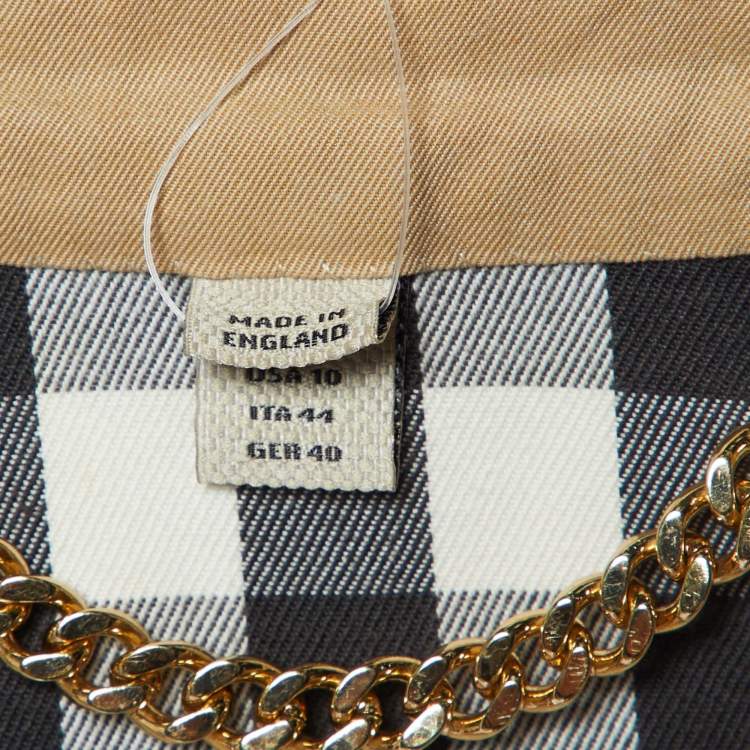 Pre Owned Burberry Beige Gabardine Cotton Double Breasted Trench Coat M