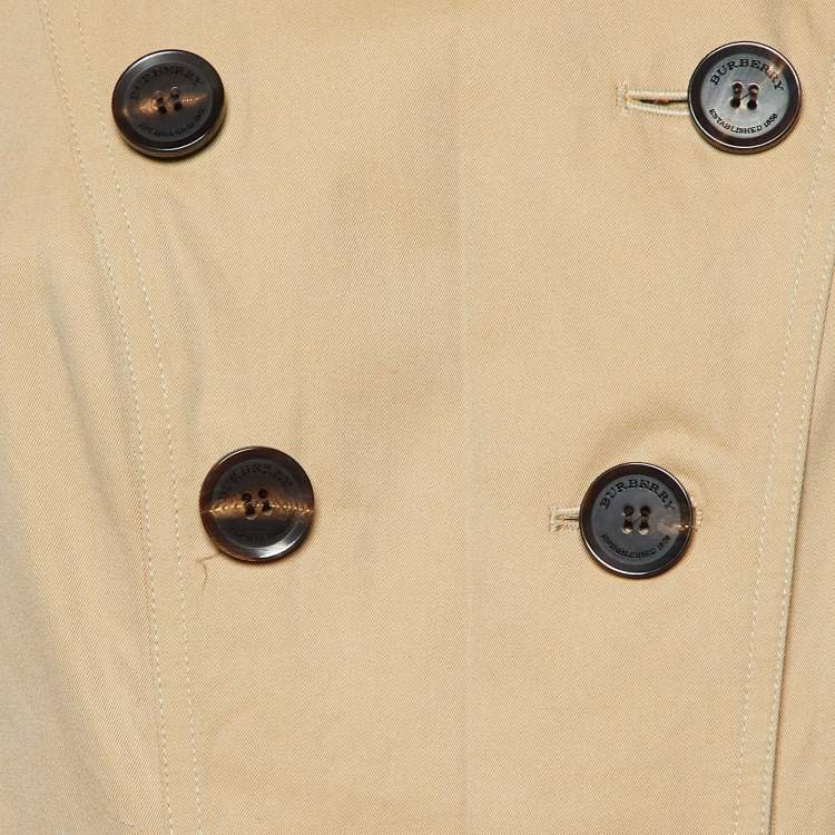 Pre Owned Burberry Beige Gabardine Cotton Double Breasted Trench Coat M