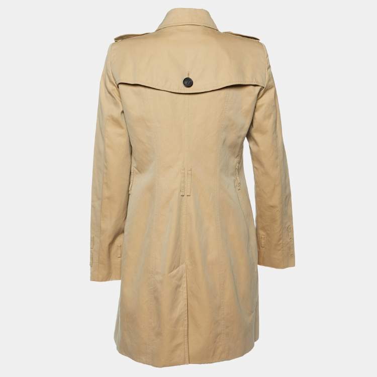 Pre Owned Burberry Beige Gabardine Cotton Double Breasted Trench Coat M