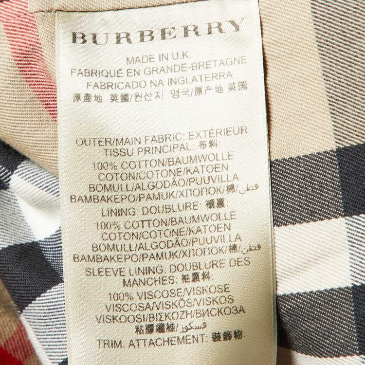 Pre Owned Burberry Beige Gabardine Cotton Double Breasted Trench Coat M