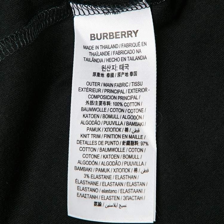 مملوكة مسبقًا Burberry Black Logo Print Cotton Jersey Crew Neck T-Shirt S