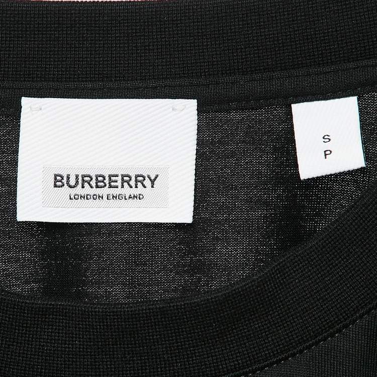 مملوكة مسبقًا Burberry Black Logo Print Cotton Jersey Crew Neck T-Shirt S