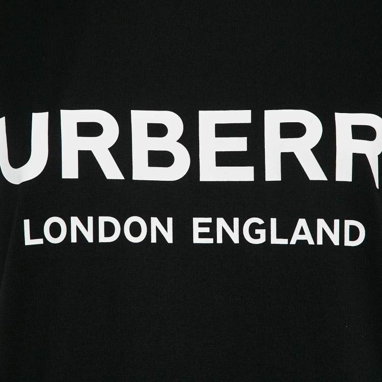 مملوكة مسبقًا Burberry Black Logo Print Cotton Jersey Crew Neck T-Shirt S