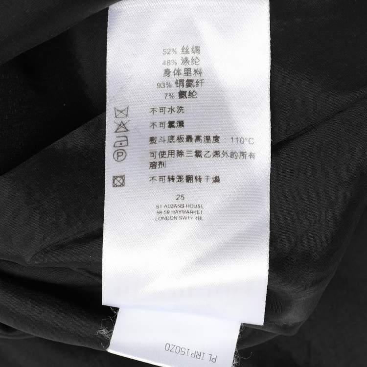Pre Owned Burberry Grey Silk Midi Dress S