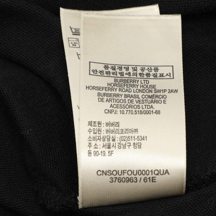 Pre Owned Burberry Black Cotton Long Sleeve Top M
