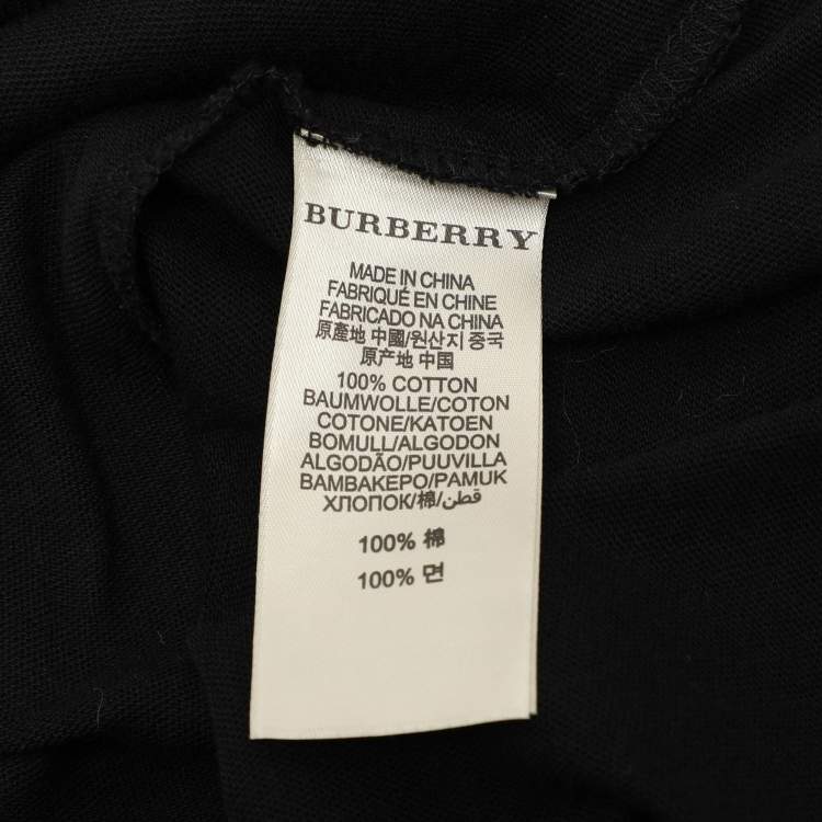 Pre Owned Burberry Black Cotton Long Sleeve Top M