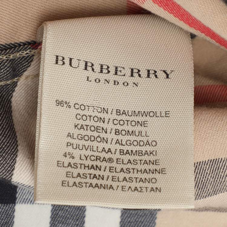 Pre Owned Burberry Beige House Check Cotton Blend Long Sleeve Shirt S