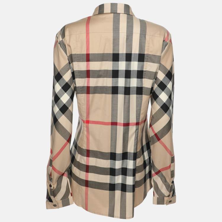 Pre Owned Burberry Beige Nova Check Cotton Shirt XL