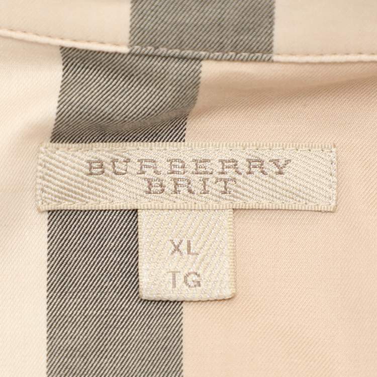 Pre Owned Burberry Beige Nova Check Cotton Shirt XL