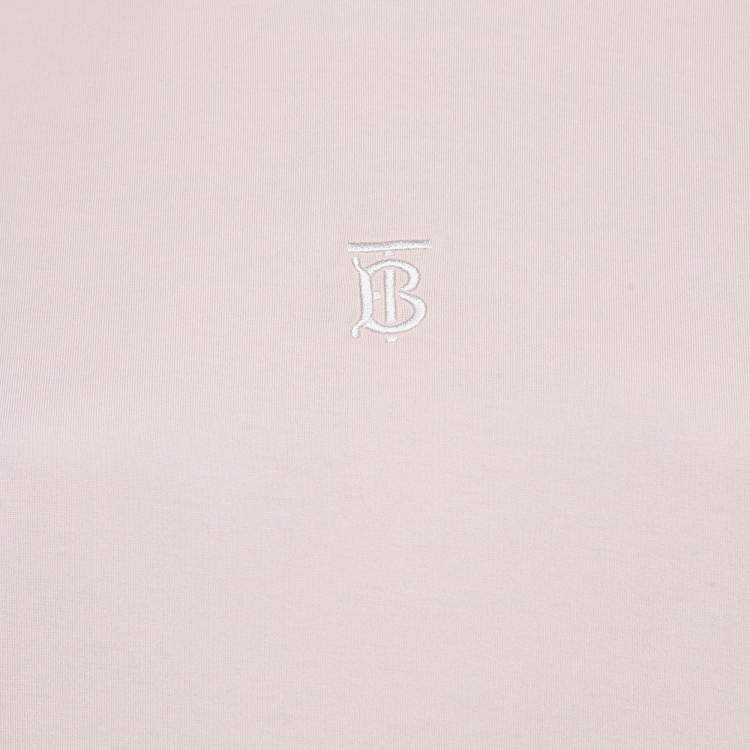 Pre Owned Burberry Pink TB Embroidered Cotton Crew Neck T-Shirt M