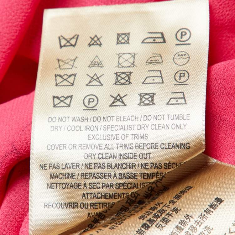Pre Owned Burberry Pink Antonina Doodle Print Silk Pleated Midi Dress M