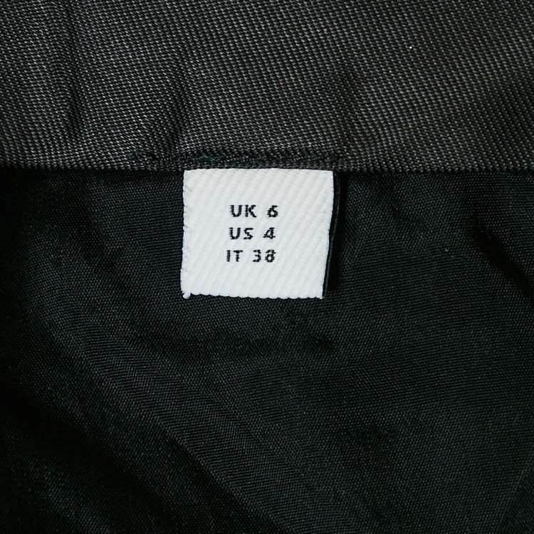 Pre Owned Burberry Black Wool Blend Straight Leg Trousers S