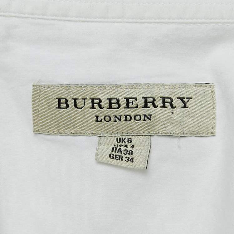 Pre Owned Burberry White Cotton Button Front Shirt S
