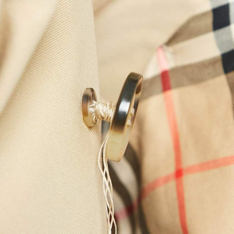 Pre Owned Burberry Beige Gabardine Cotton Double Breasted Trench Coat M