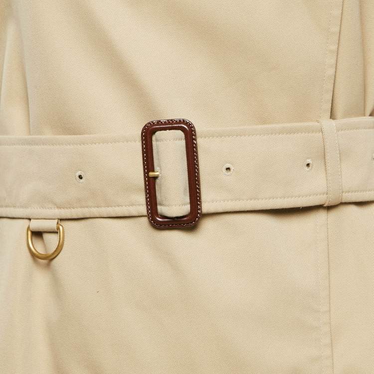 Pre Owned Burberry Beige Gabardine Cotton Double Breasted Trench Coat M